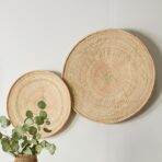 African Wall Basket Decor | Statement Binga Blonde Woven Wall Basket - Image 4