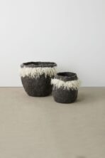 Grey Fringed Skirt Wool & Mohair Basket - Image 2