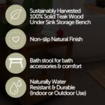 Bali Natural Teak Shower and Bath Spa Bench with Shelf - 35" - Image 5