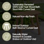 Phoenix Natural Teak Shower and Bath Slatted Stool - Image 10