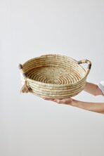 Natural Banded Betty Tray with Tassel - Image 3