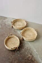Natural Banded Betty Tray with Tassel - Image 9