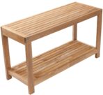 Bali Natural Teak Shower and Bath Spa Bench with Shelf - 35" - Image 2