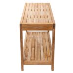 Bali Natural Teak Shower and Bath Spa Bench with Shelf - 35" - Image 11