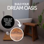 Salem Teak Shower and Bath Stool with Curved Seat - Image 6