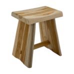 Salem Teak Shower and Bath Stool with Curved Seat - Image 3