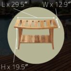 Taipei Natural Teak Shower and Bath Curved Spa Bench with Shelf - Image 6