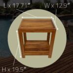 Bali Teak Shower and Bath Spa Bench with Shelf – 18″ - Image 9