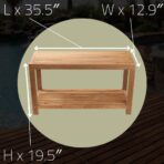 Bali Natural Teak Shower and Bath Spa Bench with Shelf - 35" - Image 10