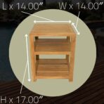 Charleston Natural Teak Spa/Bathroom - Under Sink - Storage Bench - 14" - Image 10