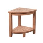 Stanley Natural Teak Shower and Bath Corner Stool with Shelf - 15.7" - Image 2