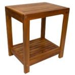 Bali Teak Shower and Bath Spa Bench with Shelf – 18″ - Image 2