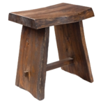 Salem Teak Shower and Bath Stool with Curved Seat - Image 2