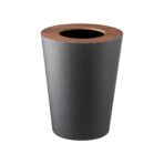 Trash Can - Round - Steel + Wood - Image 16