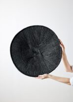 Hand-Painted Black Binga Flat Basket - Image 3