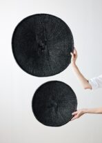 Hand-Painted Black Binga Flat Basket - Image 4