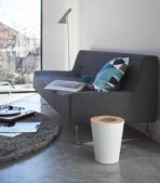 Trash Can - Round - Steel + Wood - Image 6