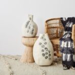 Pebble Hand-Felted Wool Gourd Basket - Image 5