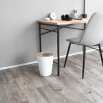 Trash Can - Round - Steel + Wood - Image 2