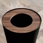 Trash Can - Round - Steel + Wood - Image 12