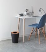 Trash Can - Round - Steel + Wood - Image 15