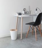 Trash Can - Round - Steel + Wood - Image 7