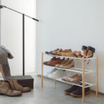 Expandable Shoe Rack (18" H)  - Steel + Wood
