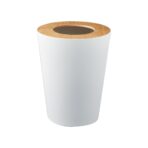Trash Can - Round - Steel + Wood - Image 8