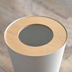 Trash Can - Round - Steel + Wood - Image 4